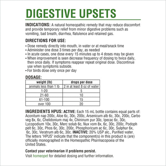 Digestive Upsets Digestive Health Supplement Solution for Pets, 15-Milliliter Bottle