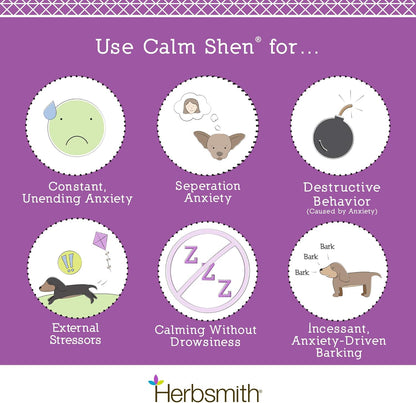 Calm Shen – Herbal Blend for Dogs & Cats – Natural Anxiety Remedy for Dogs & Cats – Feline and Canine Calming Supplement – 150G Powder