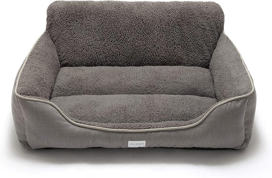 Cozy X-Large Grey Rectangle Dog Bed - Washable, Anti-Slip, Perfect for Small to Large Dogs